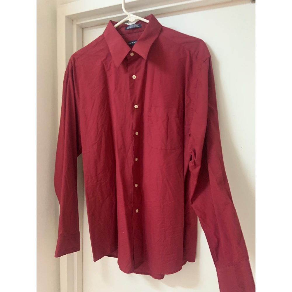 Knightsbridge Button Up Long sleeve Burgundy Shirt